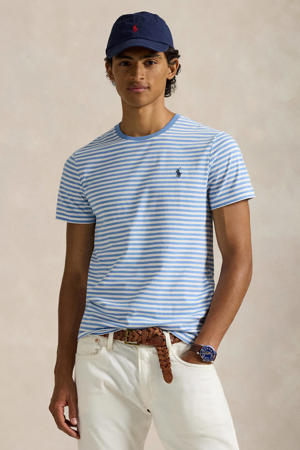 slim gestreepte T-shirt blauw