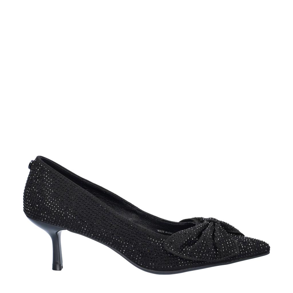 Zwarte dames Nelson pumps met strass van nylon