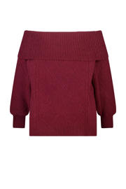 thumbnail: MS Mode off shoulder trui donkerrood