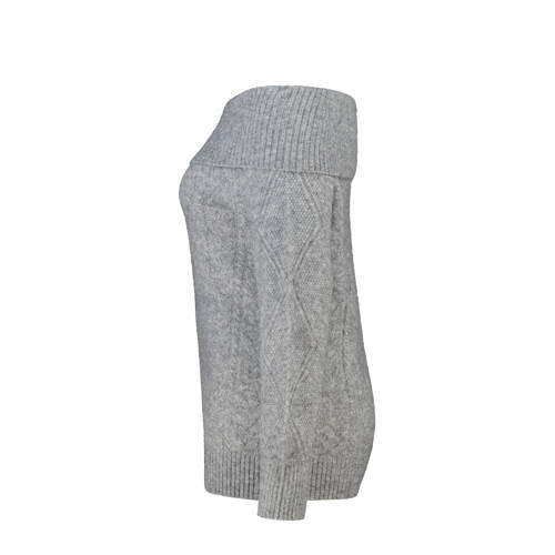 MS Mode off shoulder trui grijs afbeelding
