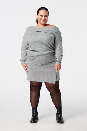 off shoulder trui grijs
