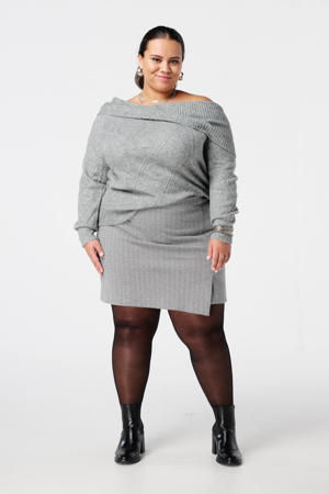 off shoulder trui grijs