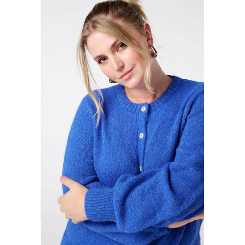 MS Mode gebreid vest blauw afbeelding