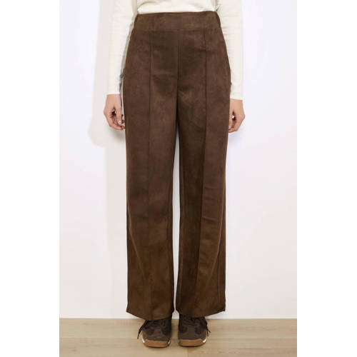 LOLALIZA rechtvallend high waist broek bruin afbeelding