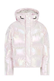 thumbnail: Lichtroze meisjes Protest ski-jas PRTRena van polyester met meerkleurige print, capuchon, ritssluiting en glimmend detail