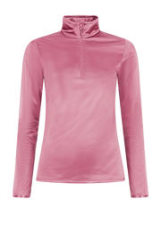 thumbnail: Oudroze dames Protest skipully PRTLaga van polyester met effen, lange mouwen, opstaande kraag en halve rits