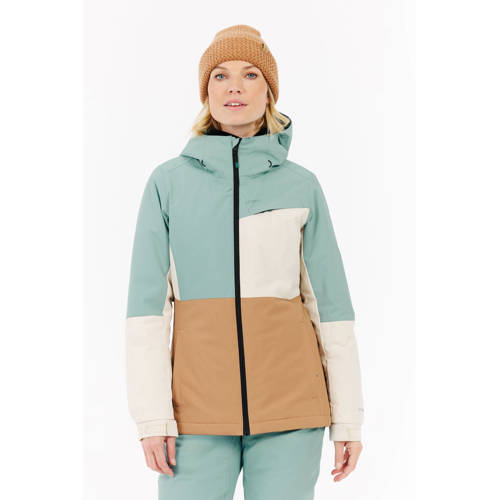 Protest ski jas mintgroen/wit/beige afbeelding
