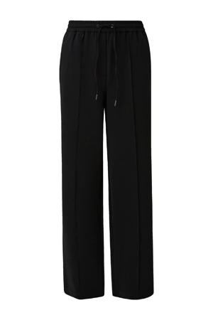 straight regular waist broek zwart