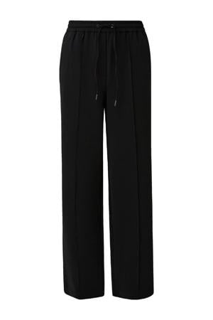 straight regular waist broek zwart