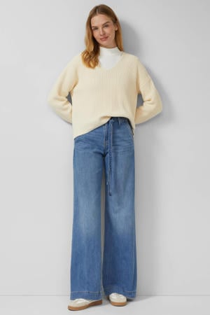 wide leg jeans medium blue denim