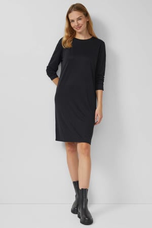 t-shirtjurk midi jurk met stippen zwart