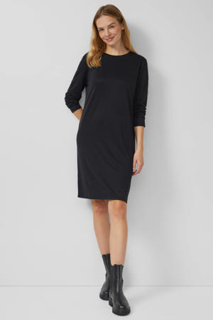 t-shirtjurk midi jurk met stippen zwart