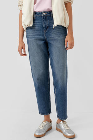 mom jeans dark blue denim