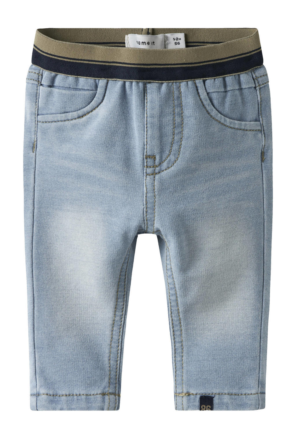 Light blue denim jongens NAME IT BABY slim fit jeans van katoen met regular waist en effen