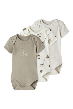 romper - groen/wit/grijs (set van 3)