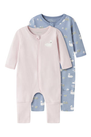pyjama - roze/blauw (set van 2)