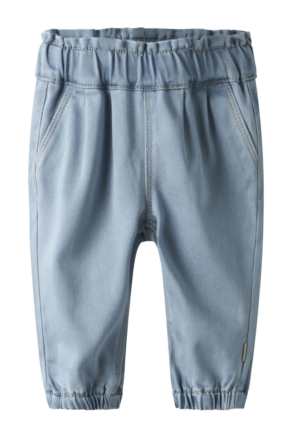 Light blue denim meisjes NAME IT BABY regular waist regular fit jeans van stretchdenim met effen