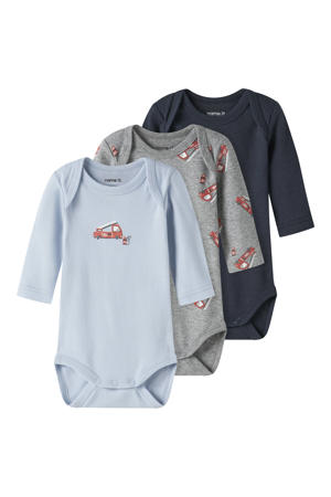 romper - blauw/grijs/donkerblauw (set van 3)