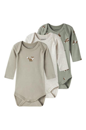 romper - bruin/groen/grijs (set van 3)
