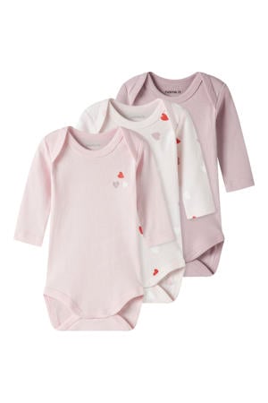 romper - lichtroze/ecru/lila (set van 3)