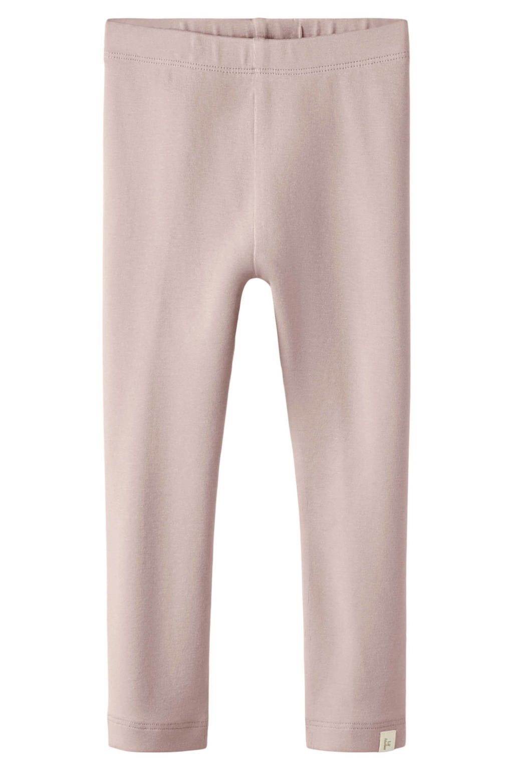 Lichtroze meisjes LIL' ATELIER MINI casual broek van katoen met slim fit, elastische tailleband en effen