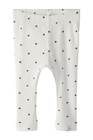 regular legging met hartjes wit