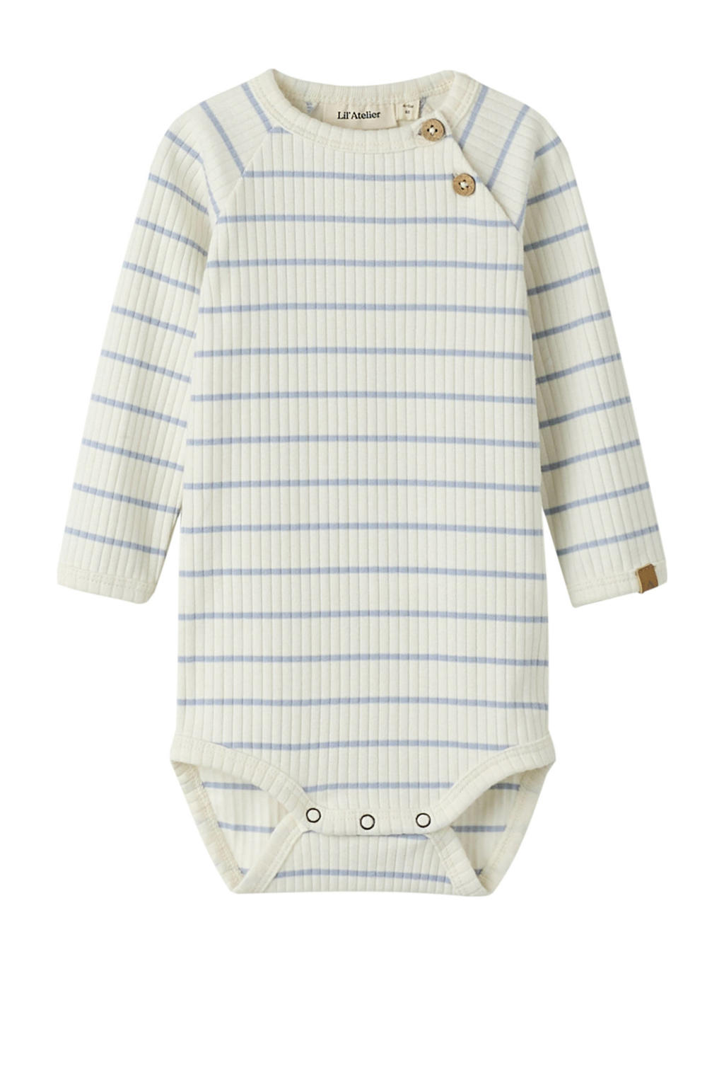 LIL' ATELIER BABY romper gestreept ecru/blauw