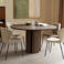 NOUS Living ronde houten eettafel Hexan Ø140 cm - donkerbruin