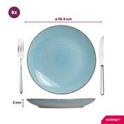thumbnail: Cookinglife Serviesset Delice Blauw 18-delig / 6 personen - 6 dinerborden, 6 diepe borden en 6 ontbijtborden