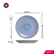 thumbnail: Cookinglife Serviesset Delice Blauw 18-delig / 6 personen - 6 dinerborden, 6 diepe borden en 6 ontbijtborden