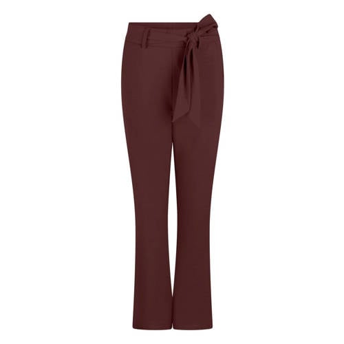 Zoso travelstof flared regular waist pantalon donkerrood afbeelding