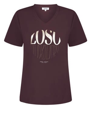travelstof T-shirt donkerrood