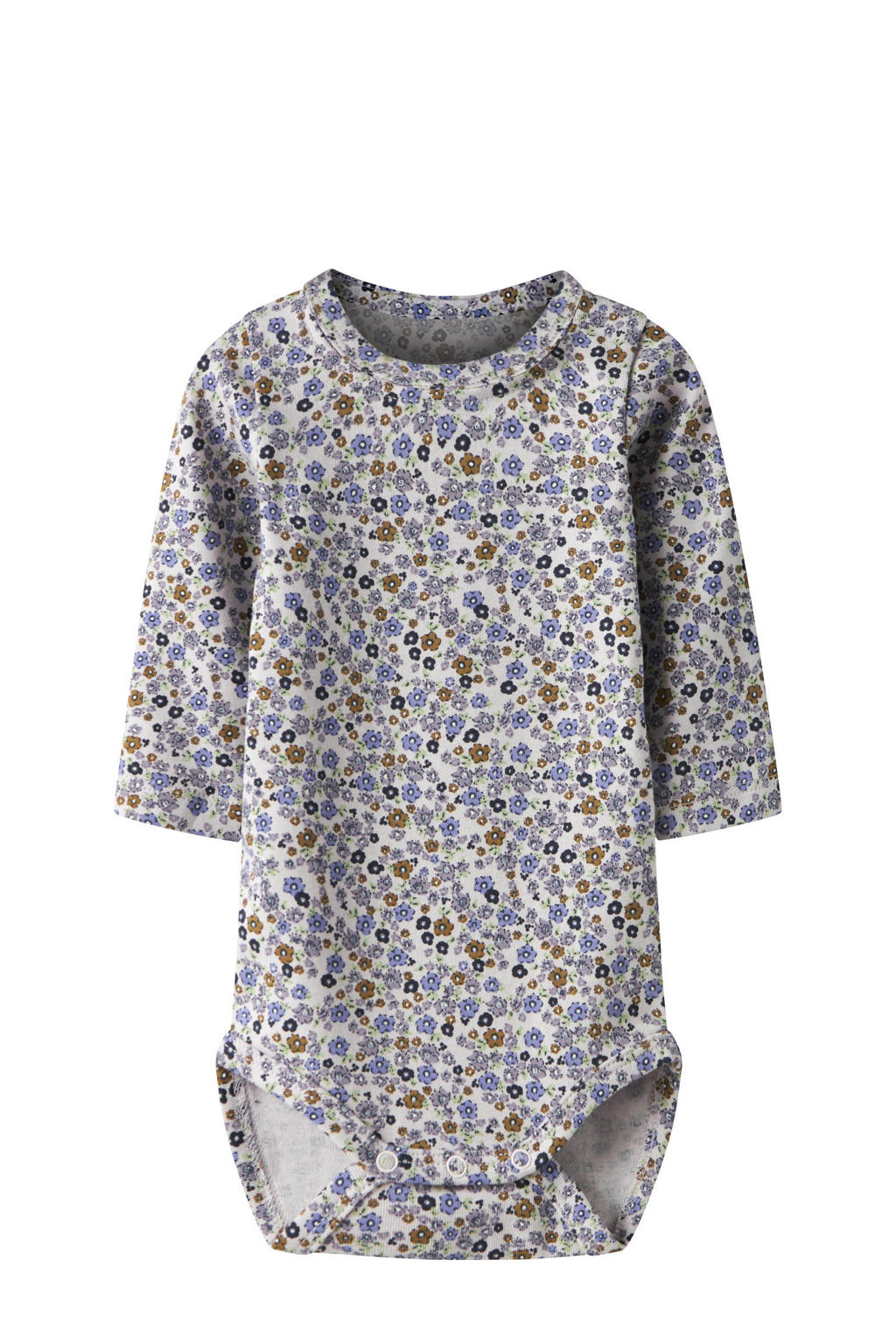 NAME IT BABY gebloemde romper lila gebreid