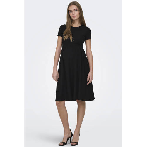ONLY MATERNITY zwangerschaps midi jurk zwart afbeelding
