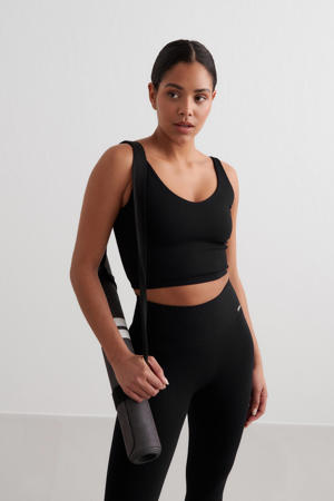 sporttop Ribbed zwart