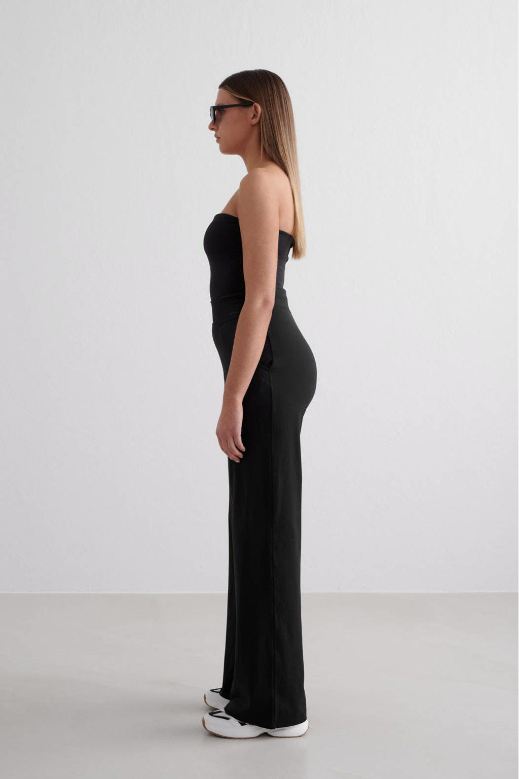 Zwarte dames Aim'n sportbroek Sense van polyester met loose fit en regular waist