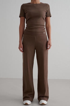 sportbroek Ease Ribbed bruin