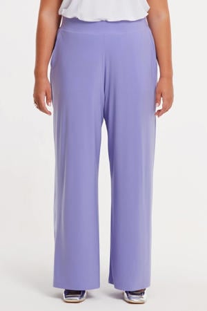 wide leg high waist broek lila