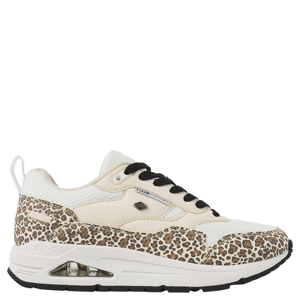 Wit, beige en bruine dames British Knights Lennox chunky sneakers . van 90% mesh/10% pu met veters