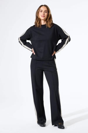 straight high waist broek zwart