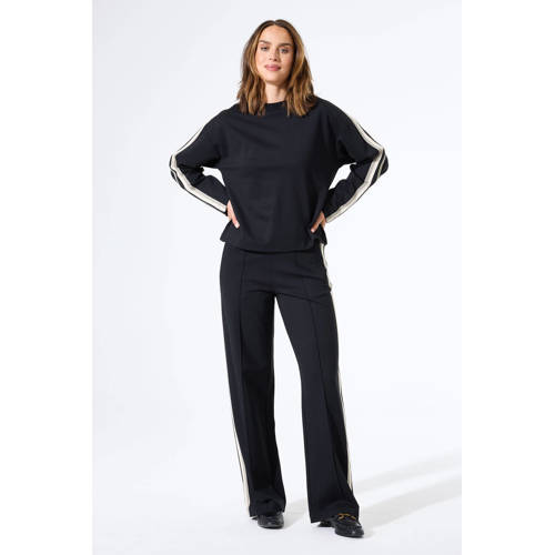 Garcia straight high waist broek zwart afbeelding