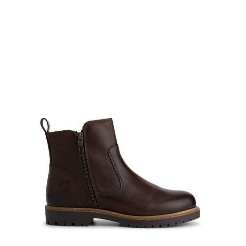 Travelin Karup gevoerde leren enkelboots donkerbruin afbeelding