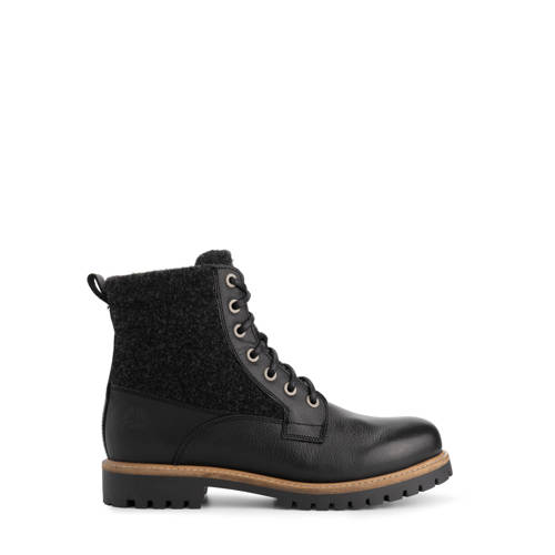 Travelin Enningdal gevoerde leren veterboots zwart afbeelding