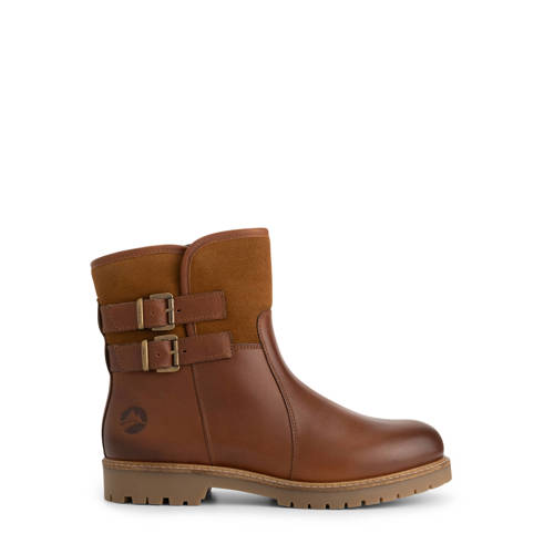 Travelin Elva gevoerde leren enkelboots cognac afbeelding