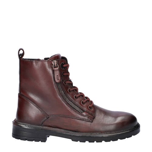 Nelson leren veterboots bordeaux afbeelding