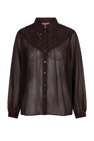 blouse bruin met lurex