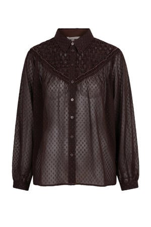 blouse bruin met lurex