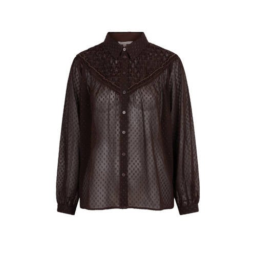 Esqualo blouse bruin met lurex afbeelding
