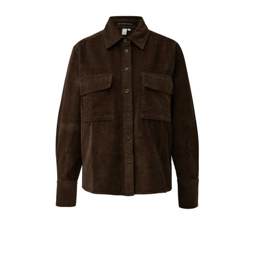 QS corduroy blouse donkerbruin afbeelding