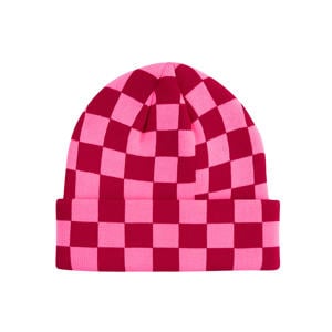 geruite muts roze/rood